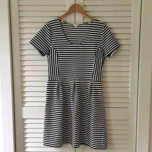 Black and White striped J. Crew Knit Dress